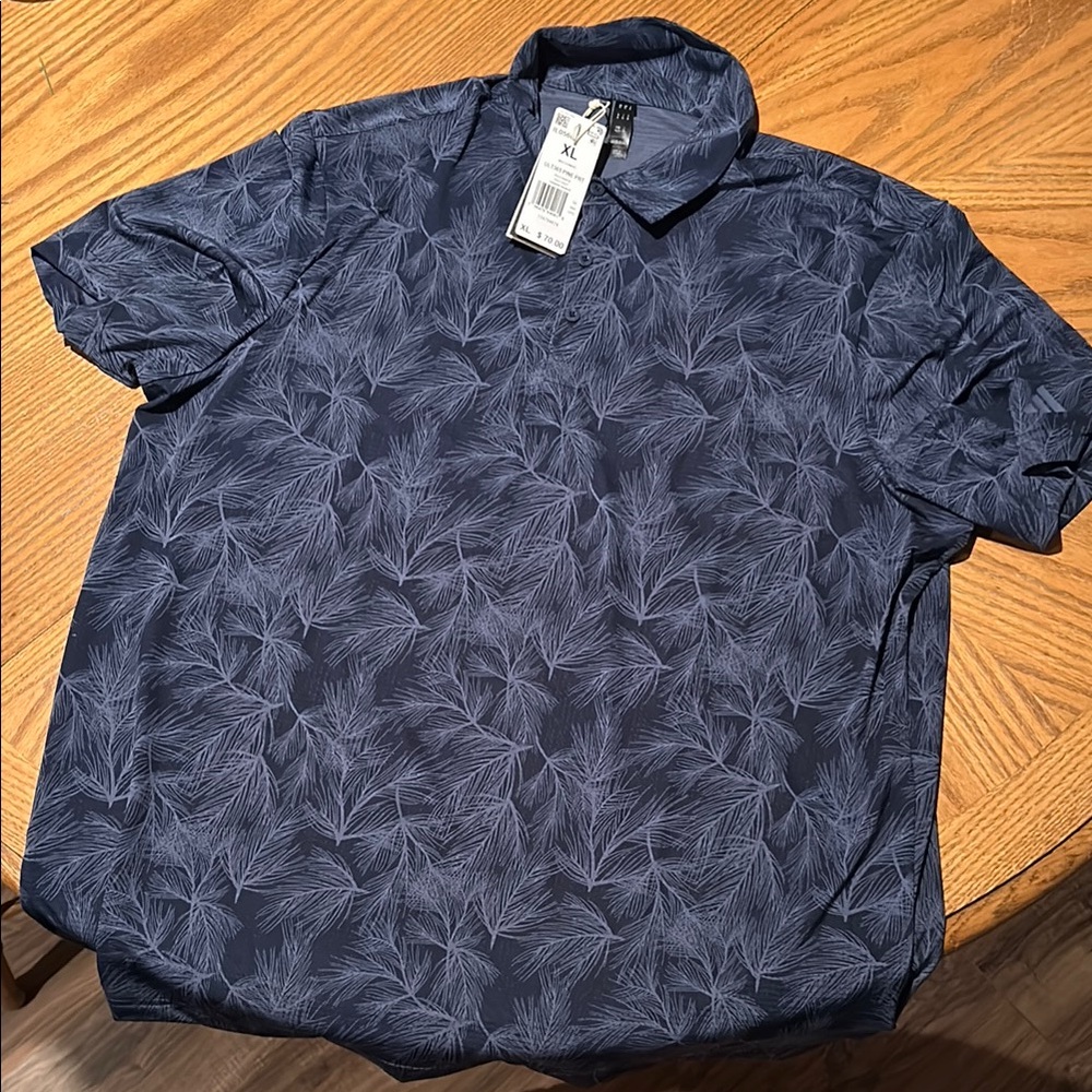 Adidas Blue and Gray Polos with Subtle Tonal Design